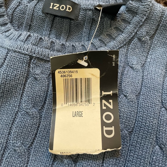 Men’s Izod Cable Knit L/S Crewneck Pullover 100% Cotton Sweater/Sz L-NWT-Quick - Picture 14 of 14